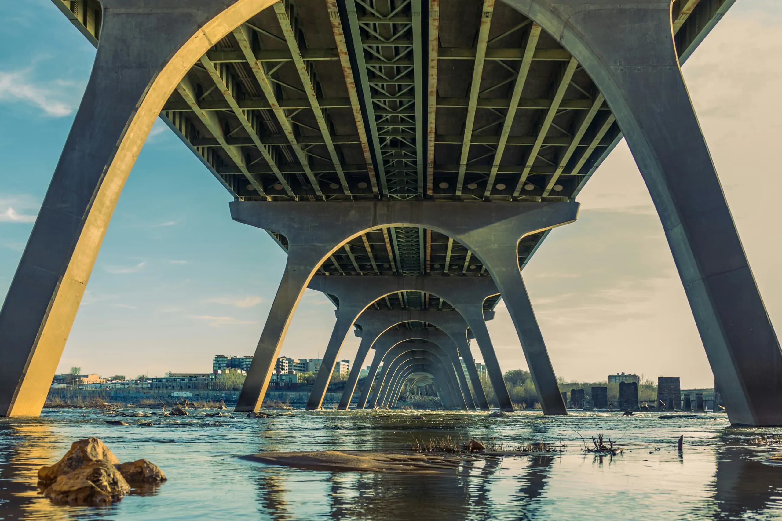 Underneath Manchester Bridge in Richmond, VA